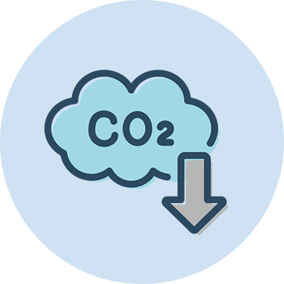 イラスト：二酸化炭素排出量の削減